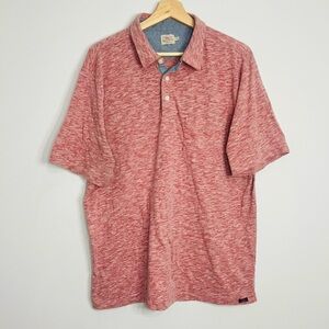 Faherty Heathered Red Soft Movement Polo XL